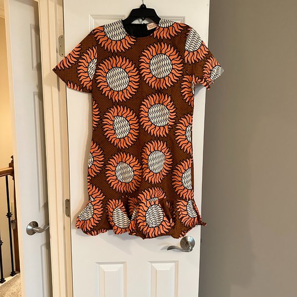 Grass Fields African Print Dress - Picture 1 of 5